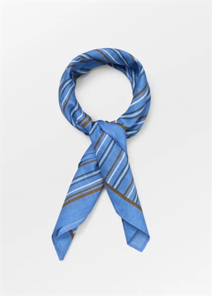 Scallopia striped cotta scarf Azure Blue Becksøndergaard 